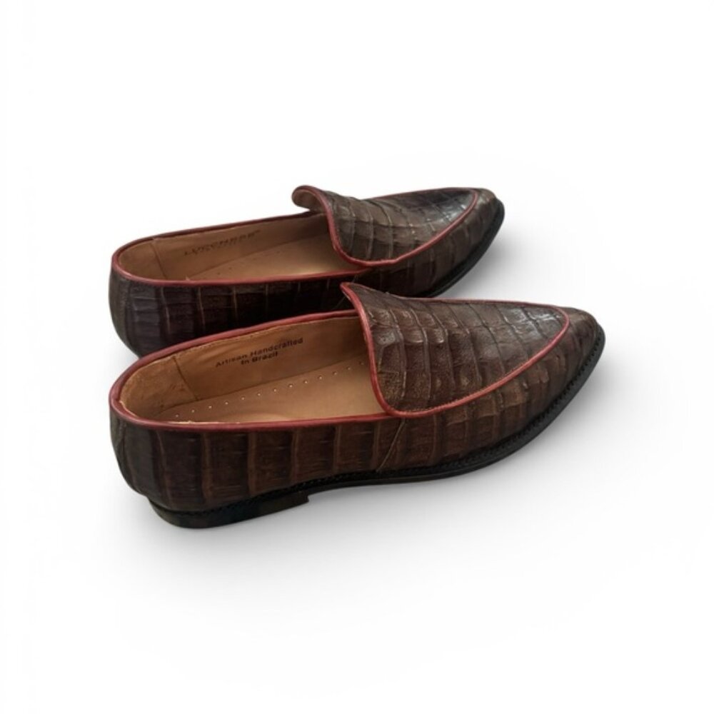 Lucchese Karmen loafers made from caiman leather chocolate 9 - Picture 5 of 11